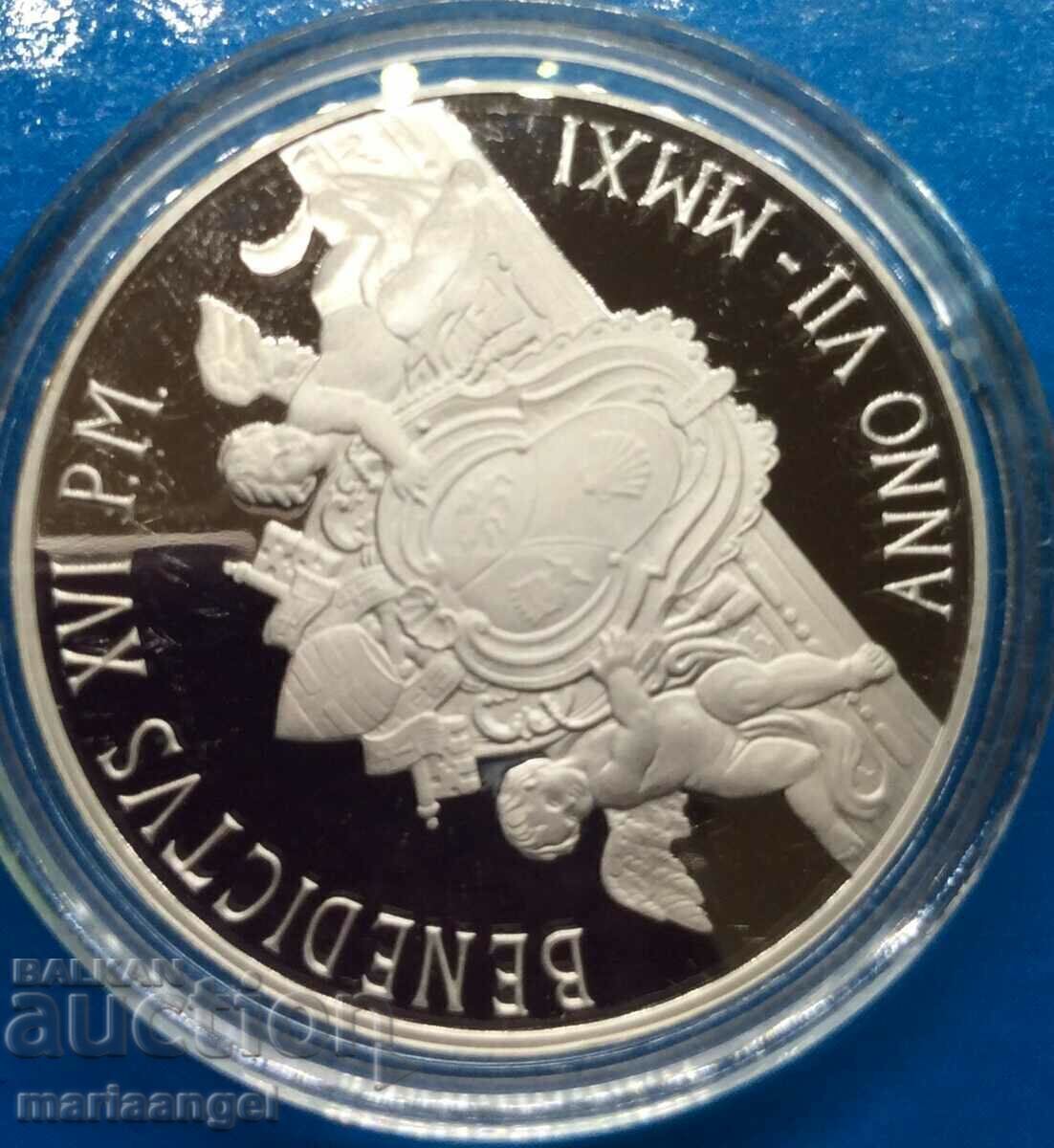 5 Euro 2011 Vatican Benedict XVI UNC PROOF cert capsule Ag - 5