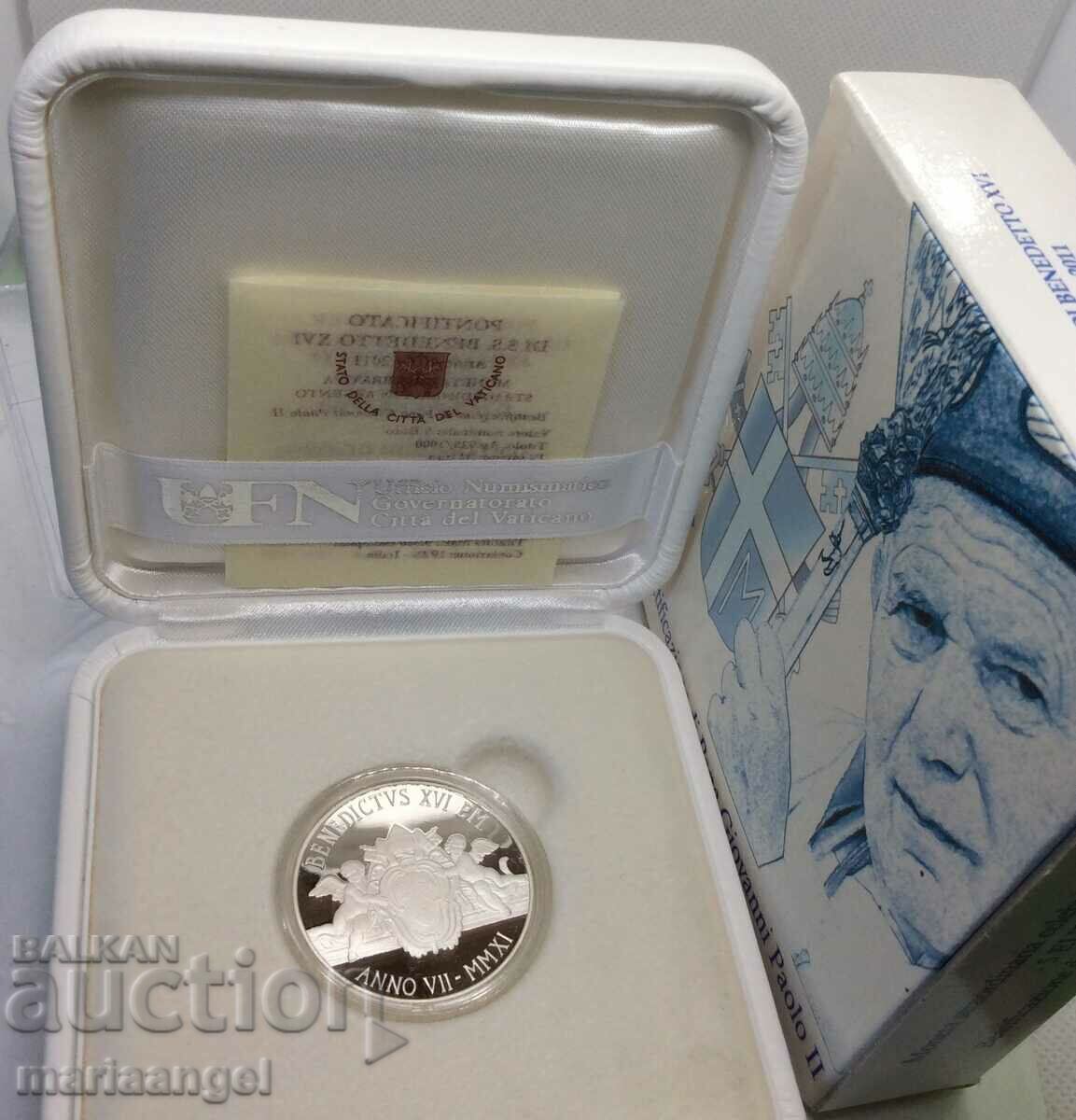5 Euro 2011 Vatican Benedict XVI UNC PROOF cert capsule Ag - 6