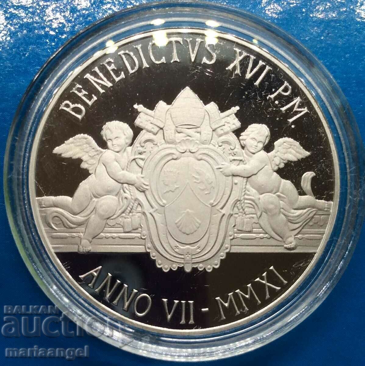 5 Euro 2011 Vatican Benedict XVI UNC PROOF cert capsule Ag