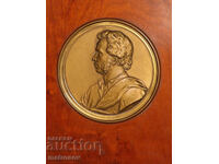 Brass Plaque Decoration Bas-relief Alexander Pushkin