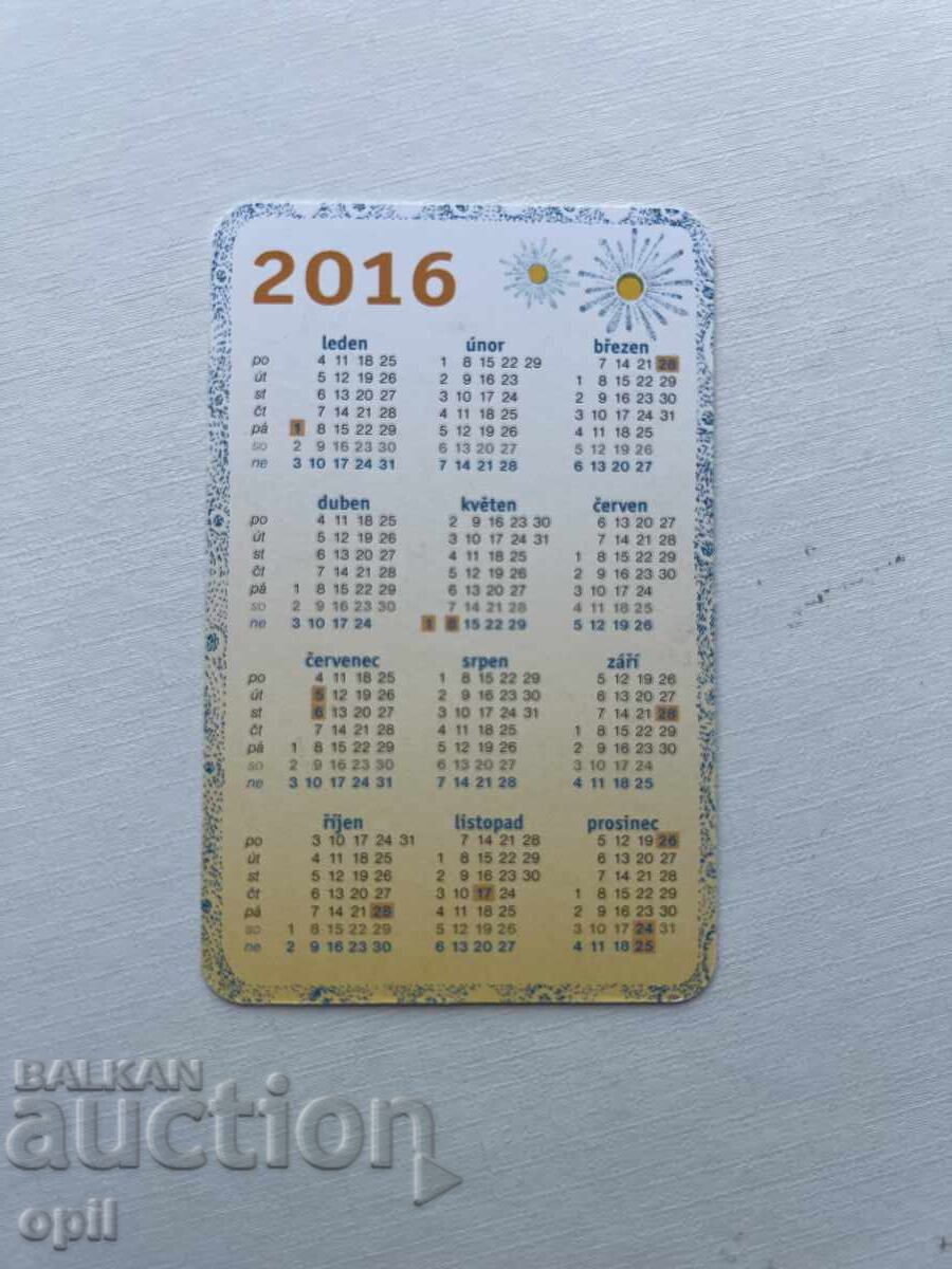 Календарче Чехия 2016 с цена 0.80 лв. | € 0.41