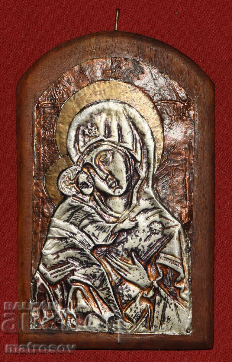 Handmade metal icon of the Virgin Mary and Child - 5