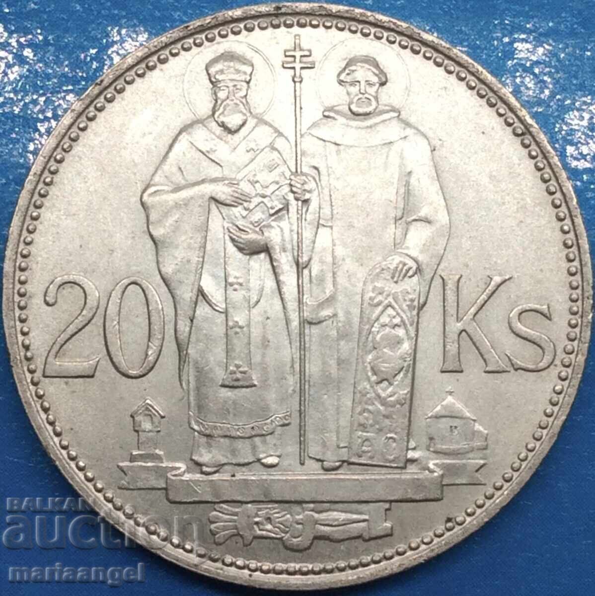 Livrarea Cehoslovacia 20 coroane argint 1941