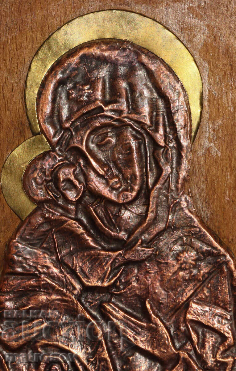 Χειροποίητη χάλκινη εικόνα Παναγίας με το Θείο Βρέφος - 5 Χειροποίητη χάλκινη εικόνα Παναγίας με το Θείο Βρέφος - 5