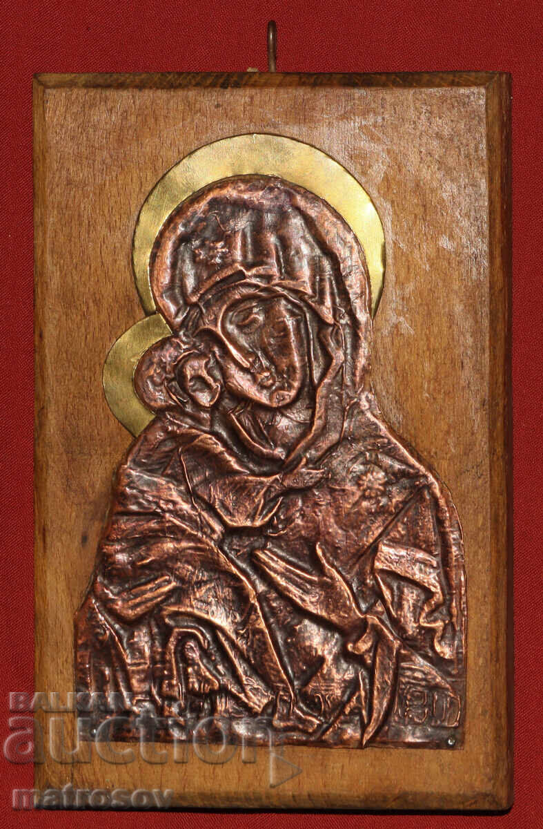 Χειροποίητη χάλκινη εικόνα Παναγίας με το Θείο Βρέφος Χειροποίητη χάλκινη εικόνα Παναγίας με το Θείο Βρέφος
