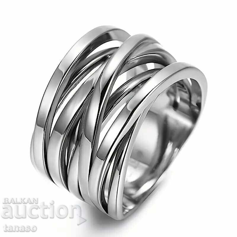 Пръстен с преплетен дизайн, позлатен