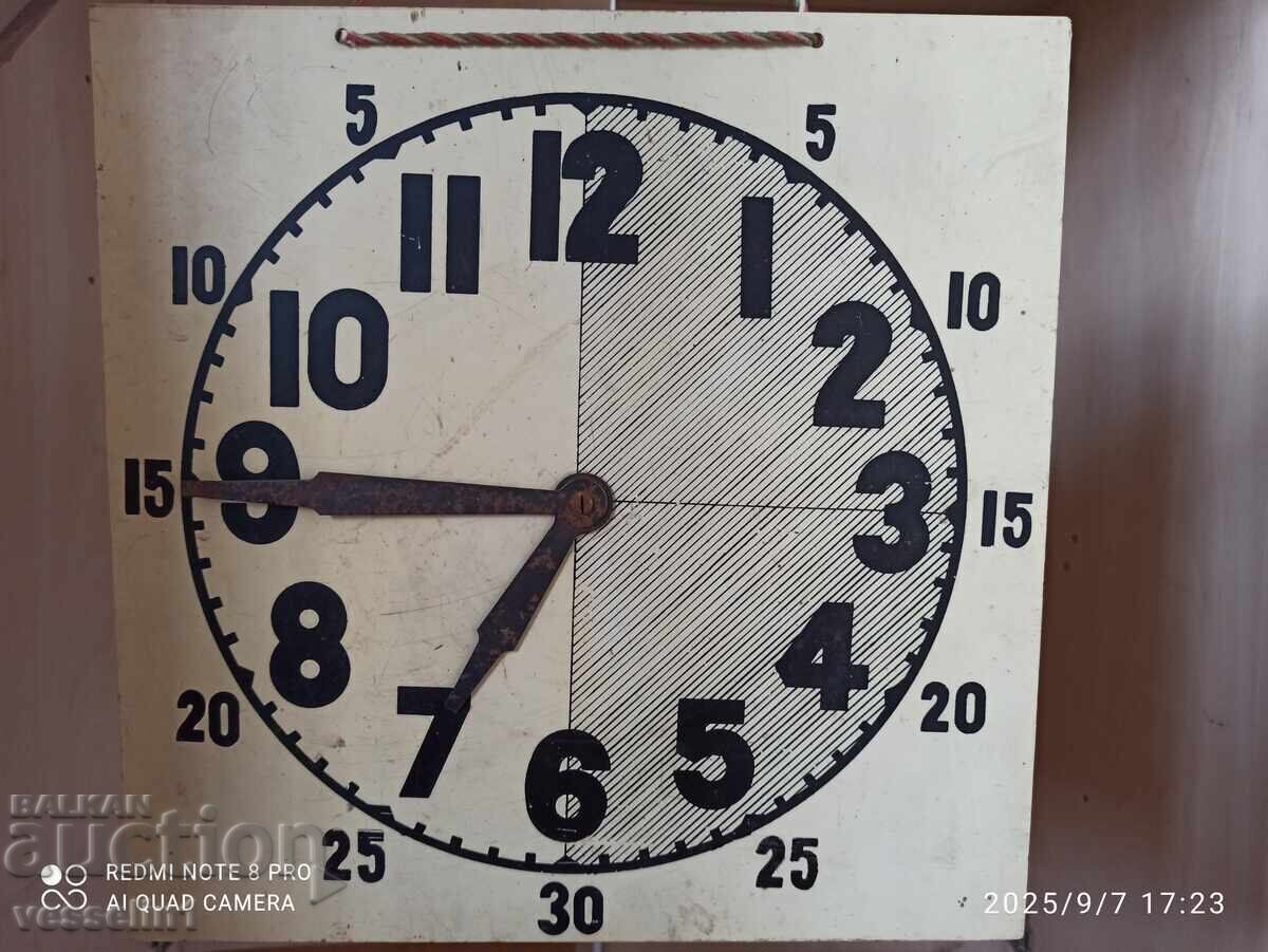 Стар учебен макет на часовник -двустранен