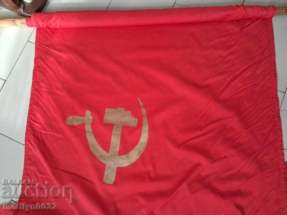 Flag of the first proletarian state USSR flag sickle and hammer with price 69.00 BGN | € 35.28