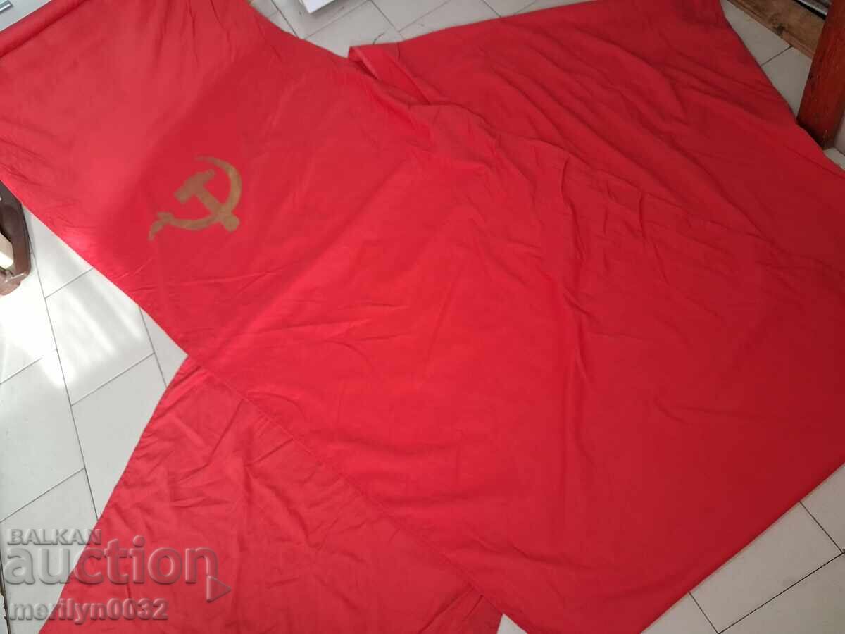 Auction  Flag of the first proletarian state USSR flag sickle and hammer