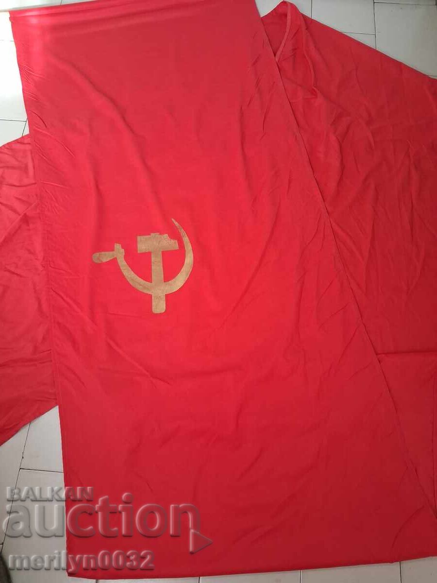 Flag of the first proletarian state USSR flag sickle and hammer