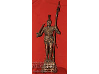 Μεγάλο χάλκινο γλυπτό πολεμιστή 85 εκ. με δόρυ και σπαθί