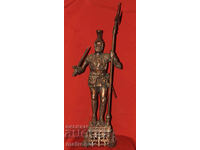 Μεγάλο χάλκινο γλυπτό πολεμιστή 85 εκ. με δόρυ και σπαθί