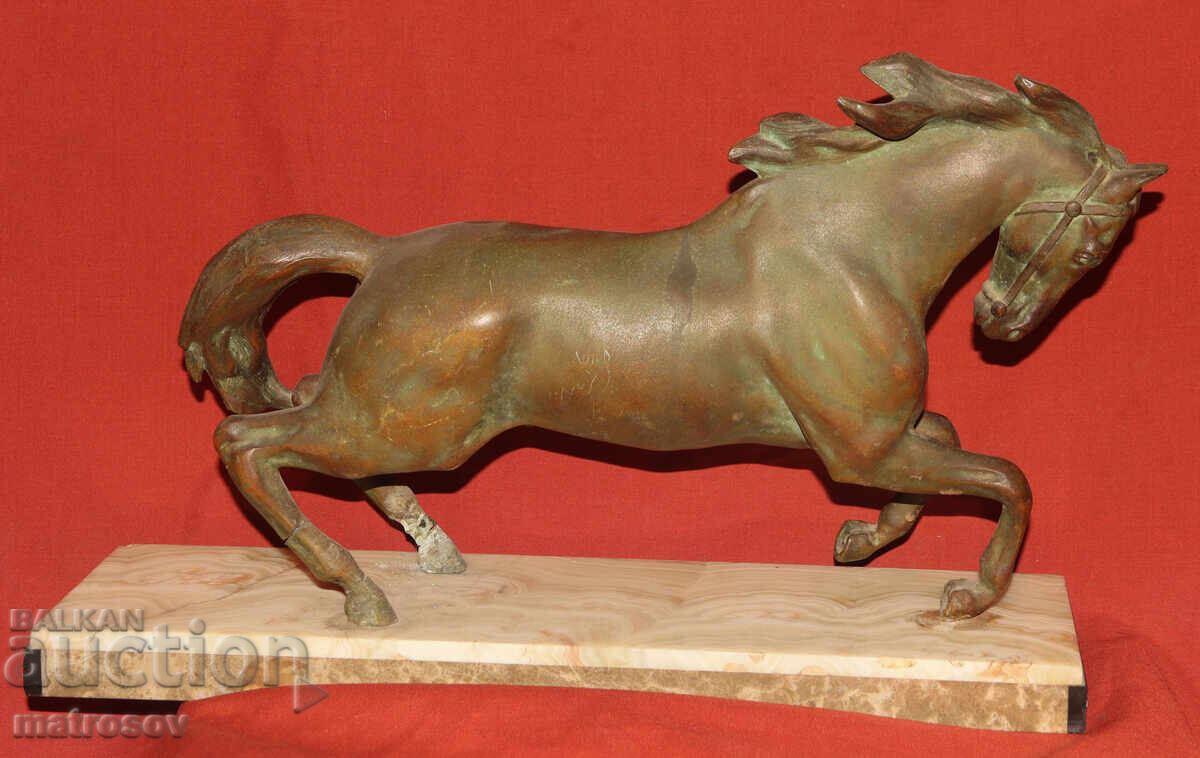 Μεγάλο μεταλλικό γλυπτό καλπάζοντος αλόγου - 6