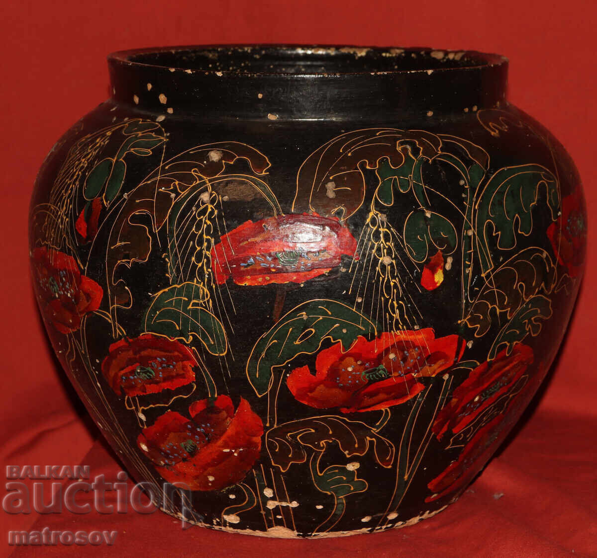 Μεγάλο παλιό κεραμικό χειροποίητο βάζο / ντελβά με τιμή 300.00 BGN | € 153.39