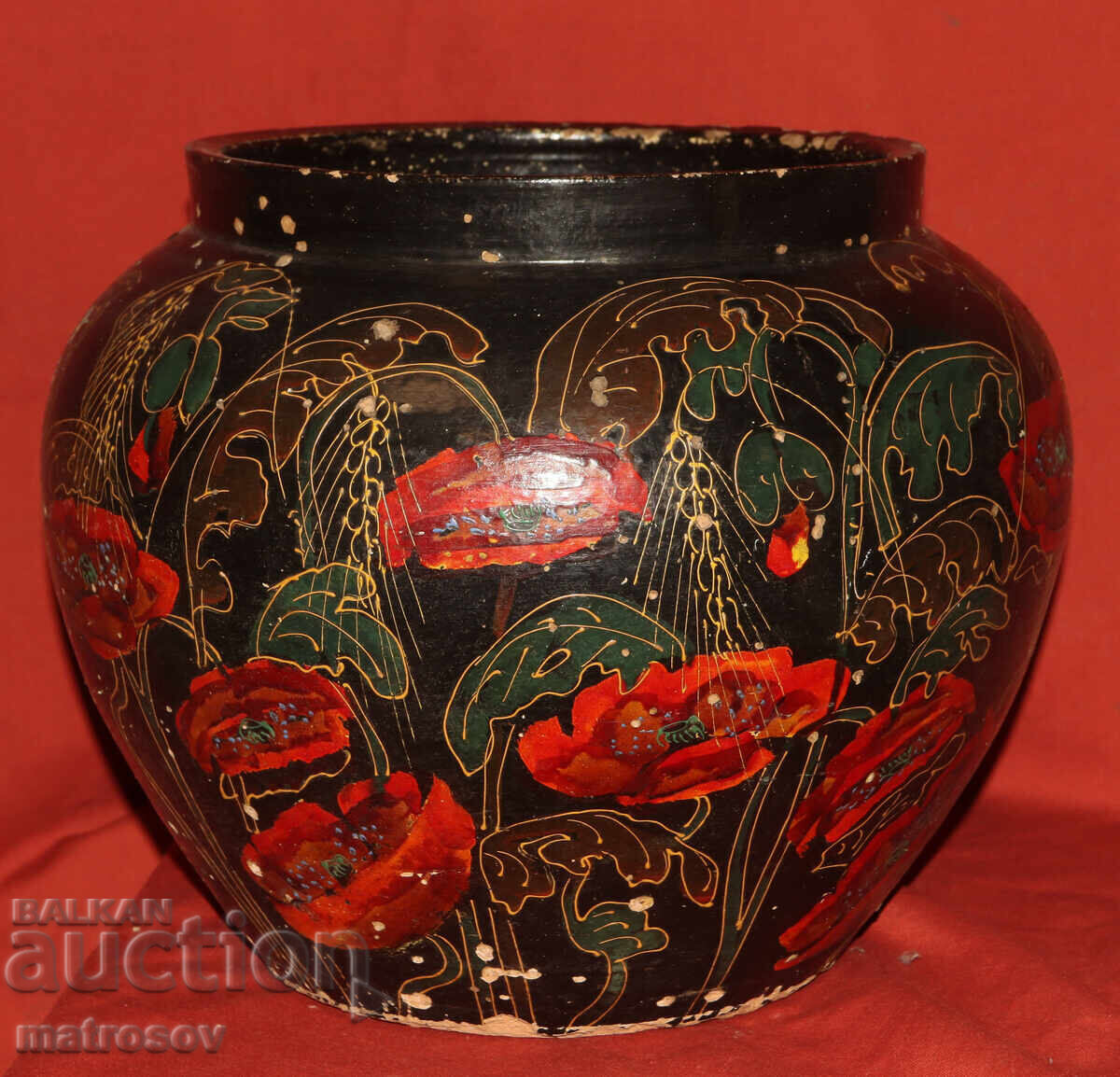 Μεγάλο παλιό κεραμικό χειροποίητο βάζο / ντελβά