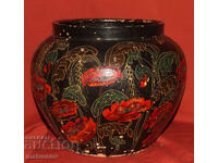 Vază/Vas ceramic vechi, pictat manual, mare