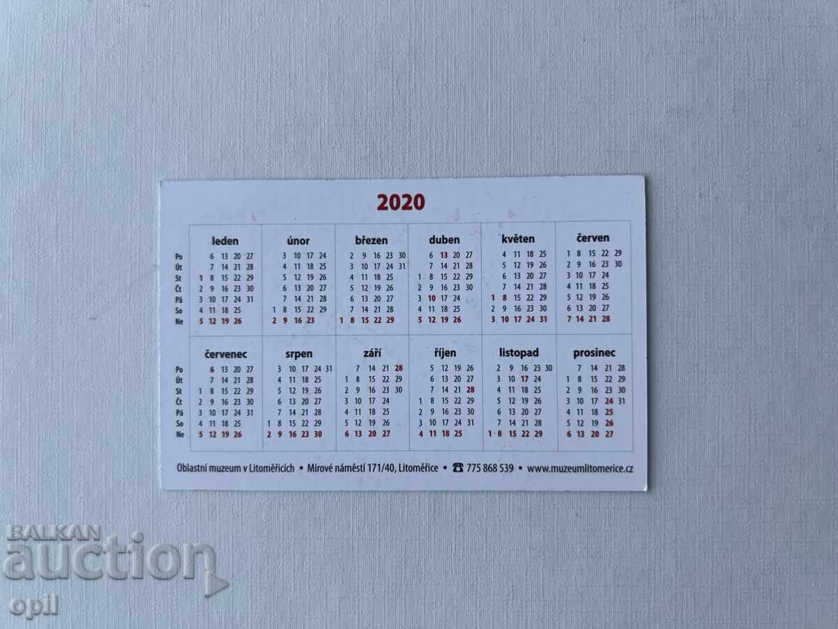 Календарче Чехия 2020 с цена 0.80 лв. | € 0.41 Календарче Чехия 2020 с цена 0.80 лв. | € 0.41