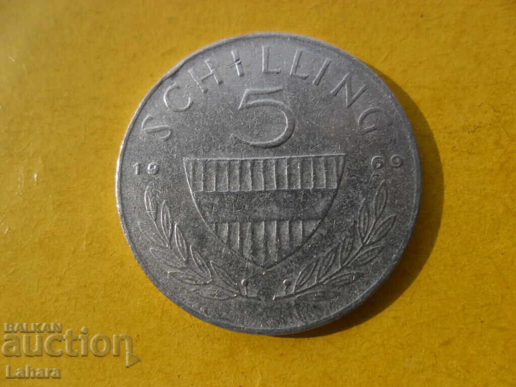 5 σελίνια 1969 Αυστρία 5 σελίνια 1969 Αυστρία