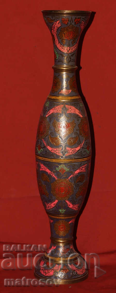 Μεγάλο ορειχάλκινο διακοσμητικό βάζο 60 εκ - 5