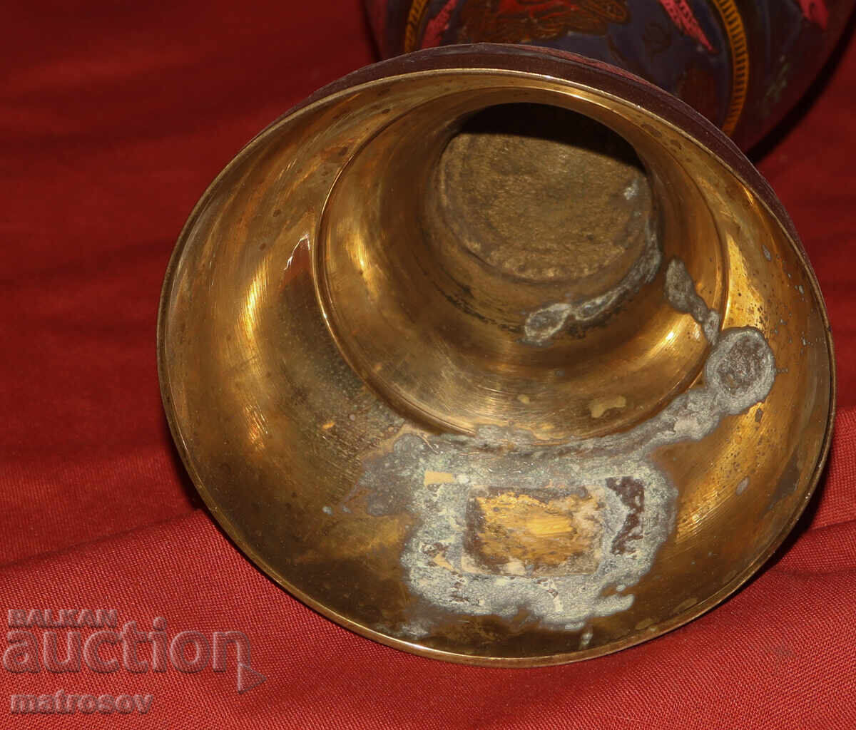 Μεγάλο ορειχάλκινο διακοσμητικό βάζο 60 εκ - 7