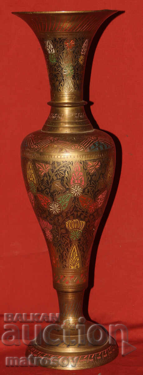 Μεγάλο μπρούτζινο διακοσμητικό βάζο 50 εκ - 5