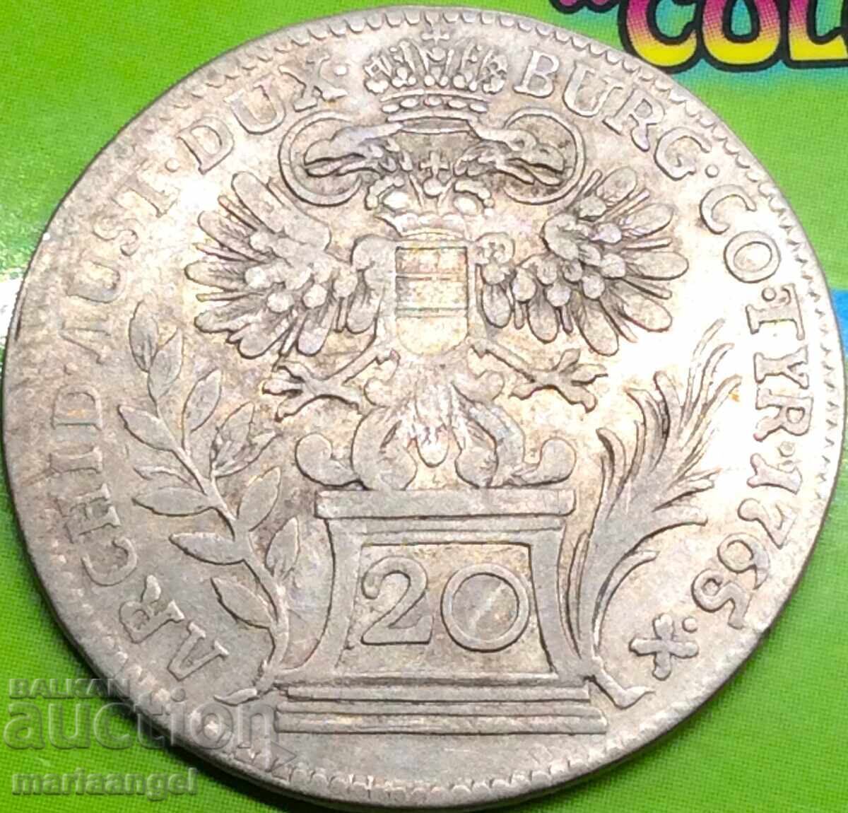 20 kreutzers 1765 Αυστρία Μαρία Θηρεσία ασήμι - 6 20 kreutzers 1765 Αυστρία Μαρία Θηρεσία ασήμι - 6