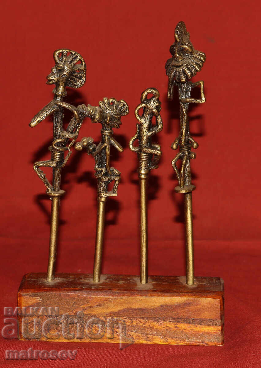 Μικρό μπρούτζινο γλυπτό στυλιζαρισμένων φιγούρων - 5