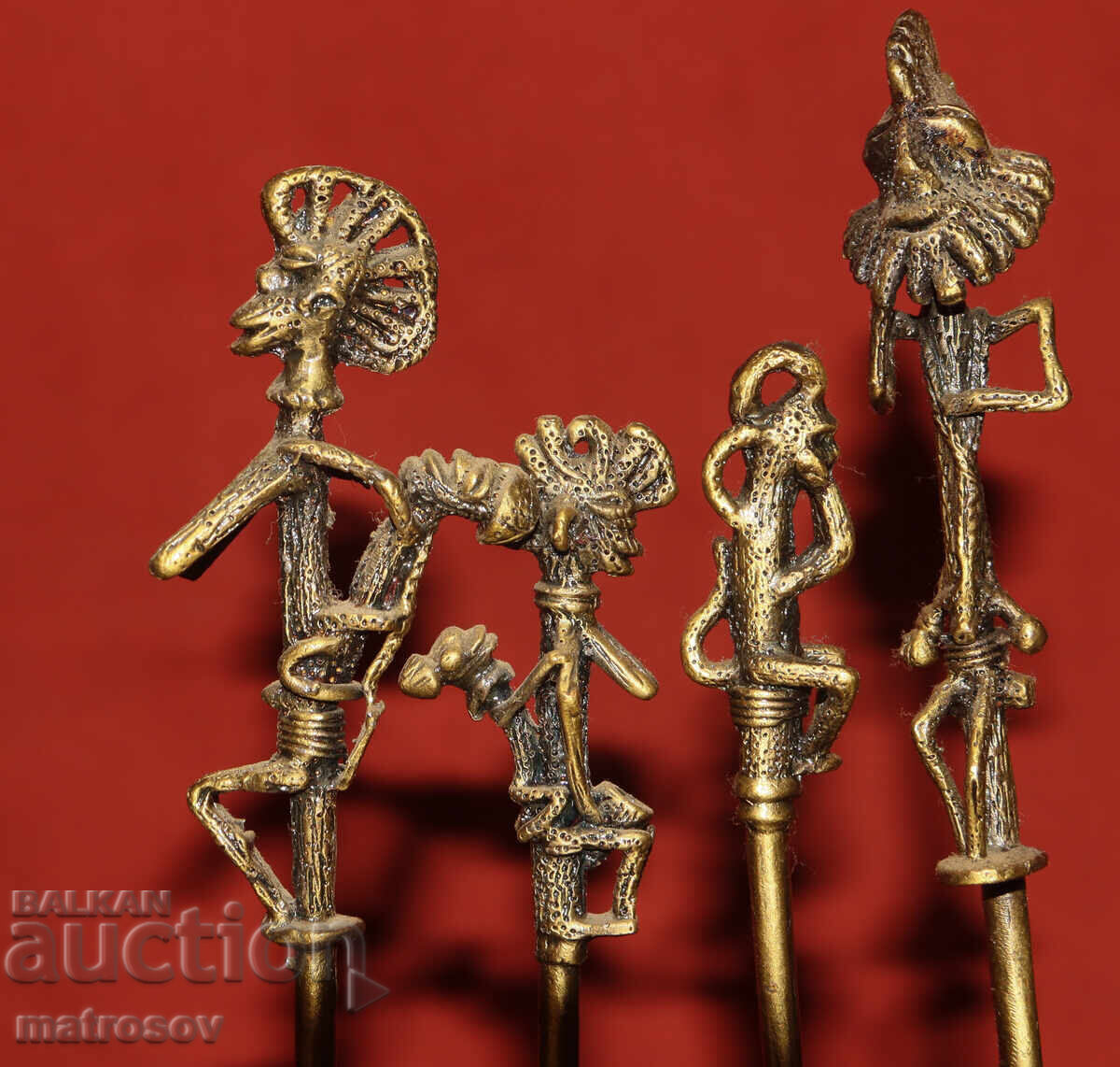 Μικρό μπρούτζινο γλυπτό στυλιζαρισμένων φιγούρων - 6