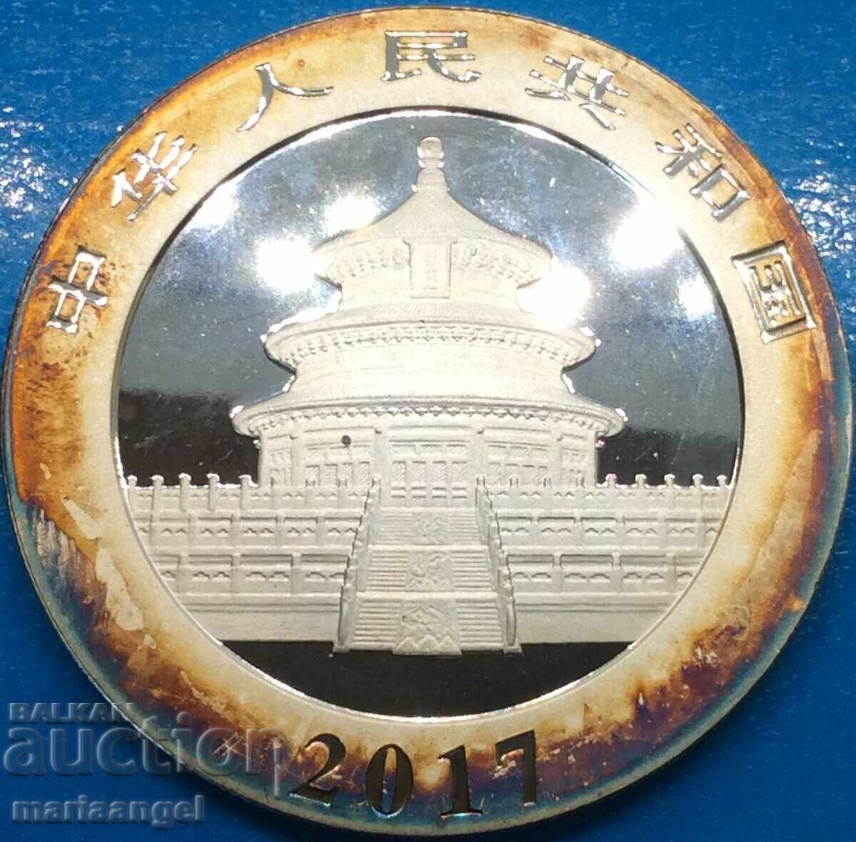 China 10 Yuan 2017 1oz Unc PROOF Panda argint+aur de 24K 0,999 - 6