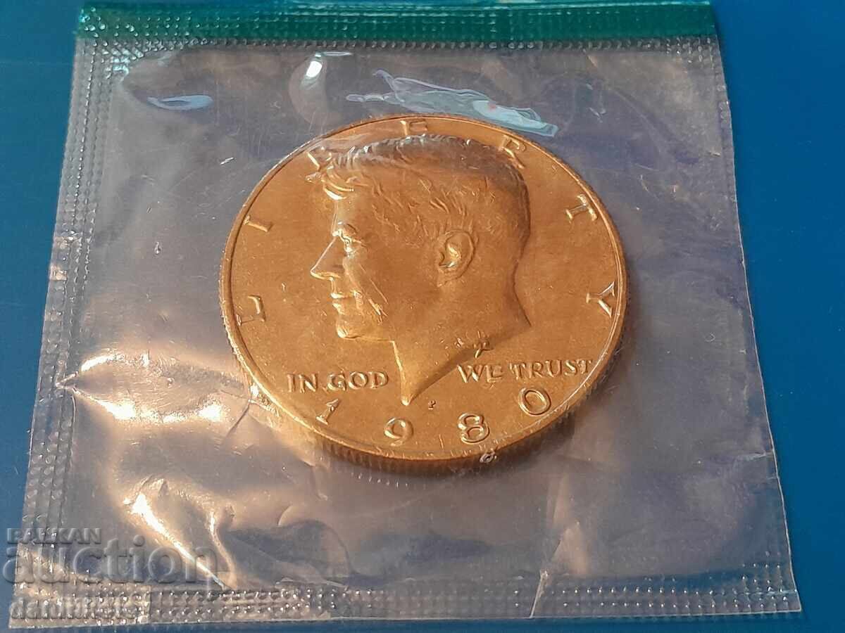 *$*Y*$* ΗΠΑ 1/2 HALF HALF ΔΟΛΑΡΙΟ 1980 ΓΡΑΜΜΑ P UNC *$*Y*$* με τιμή 17.41 BGN | € 8.90