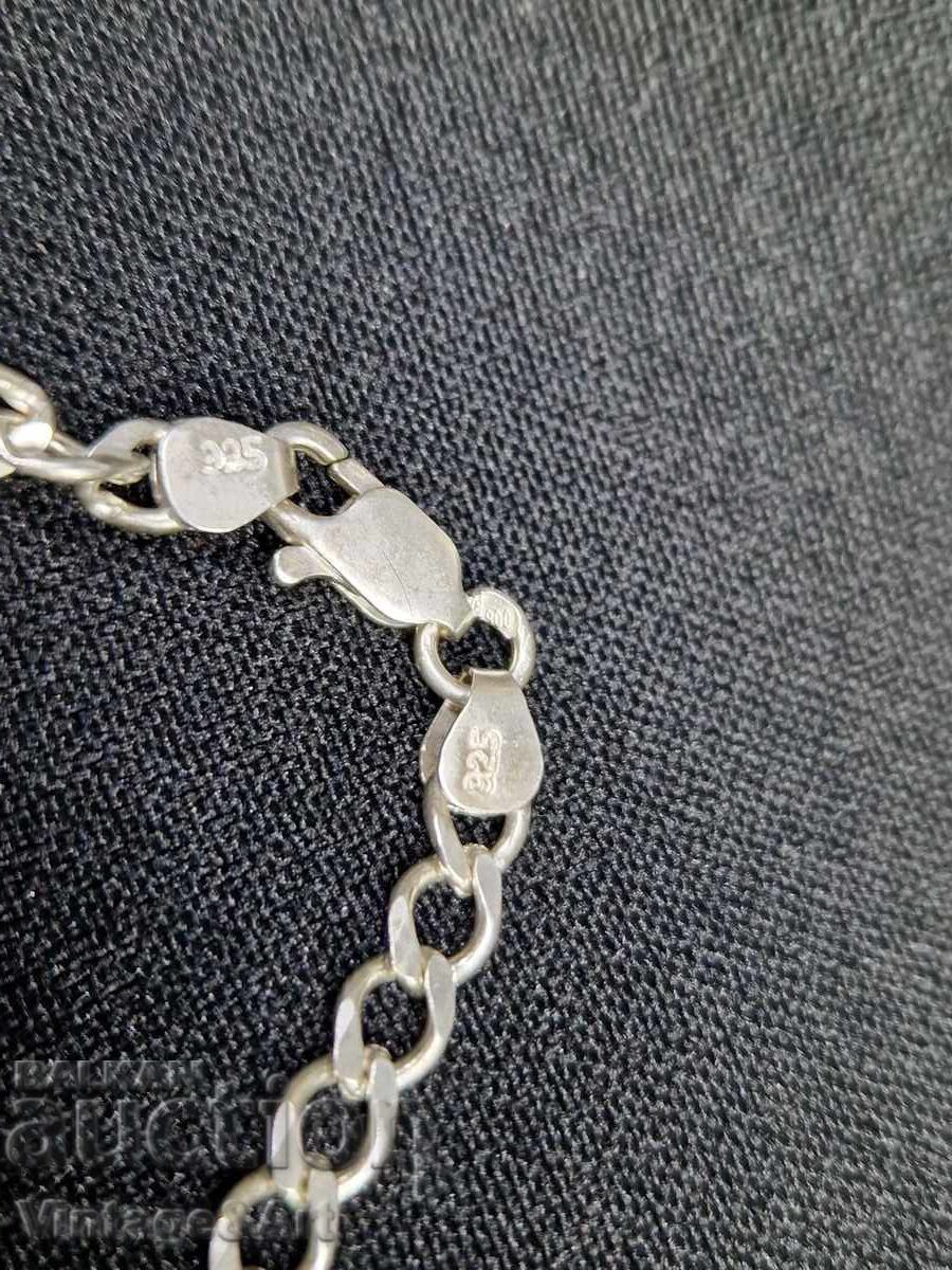 Auction  Silver Chain with Half Pendant, 925 Sterling Silver