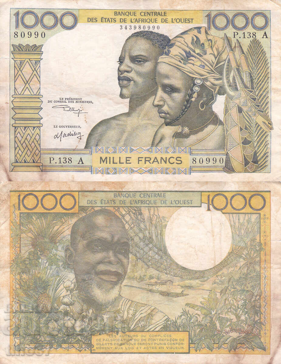 tino37 - WEST AFRICA / IVORY COAST / - 1000 FRANCS - 1966