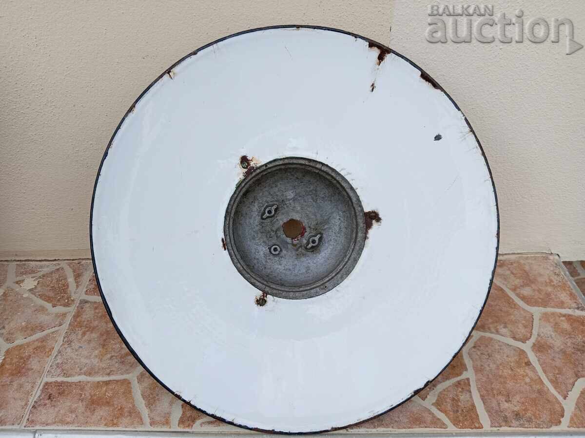 Licitație lampă industrială mare reflector emailat anii 60