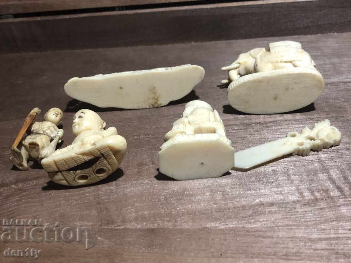 Японска и китайска слонова кост19-ти век издълбани фигури - 7 Японска и китайска слонова кост19-ти век издълбани фигури - 7