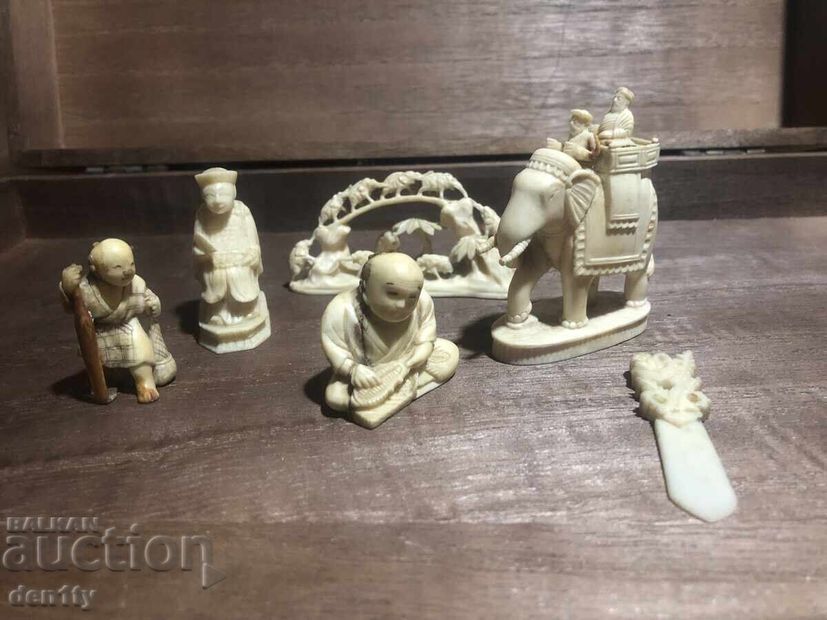 Японска и китайска слонова кост19-ти век издълбани фигури Японска и китайска слонова кост19-ти век издълбани фигури