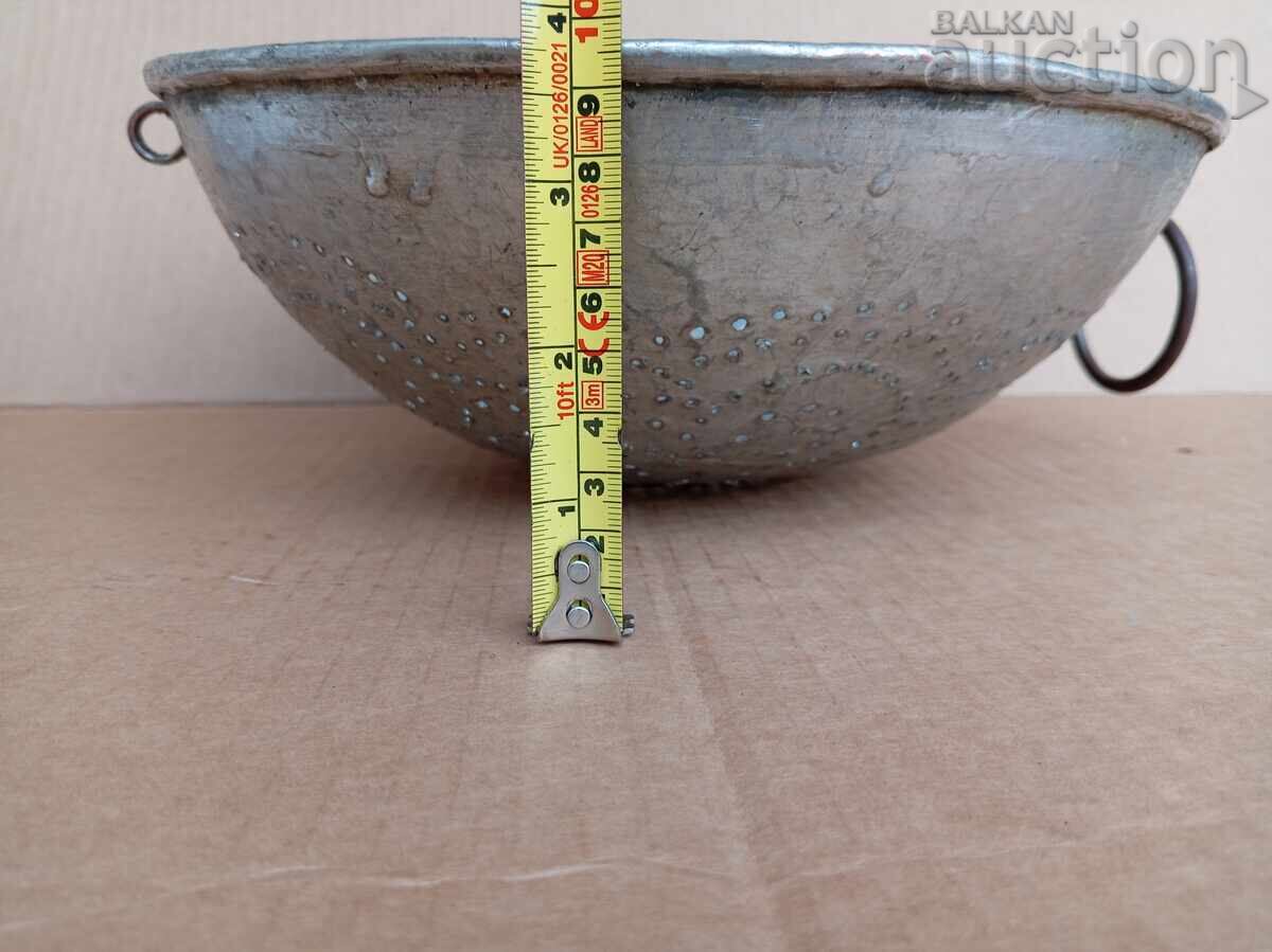 Antique copper colander, copper pot, copper strainer - 5