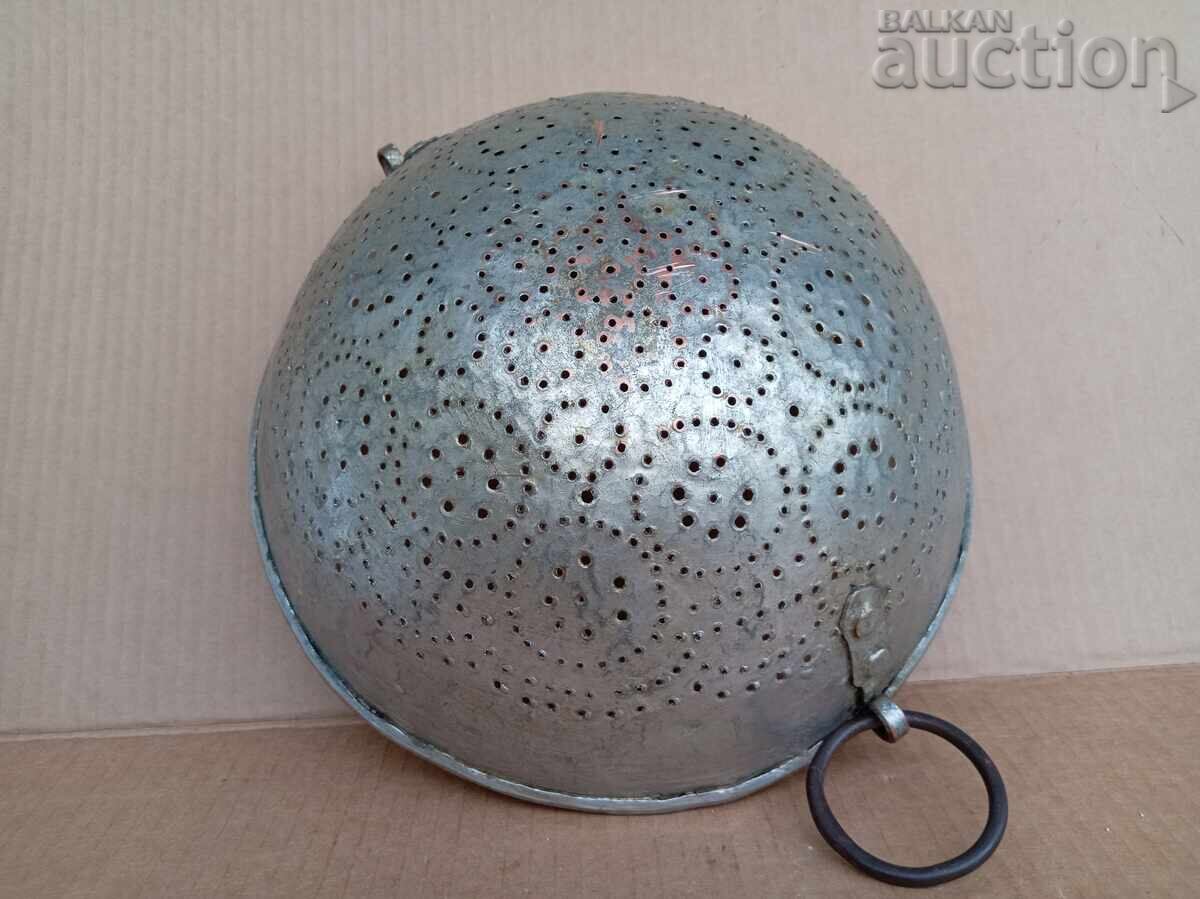 Antique copper colander, copper pot, copper strainer - 6