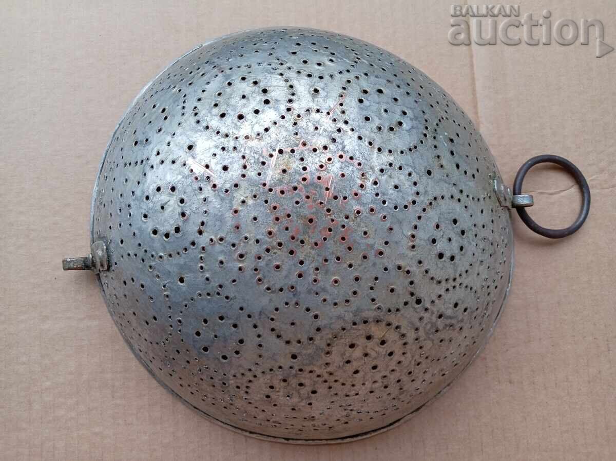Antique copper colander, copper pot, copper strainer - 7