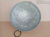 Antique copper colander, copper pot, copper strainer