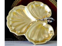 Χάλκινο πιάτο φύλλο αμπελιού 27 εκ., 440 γρ