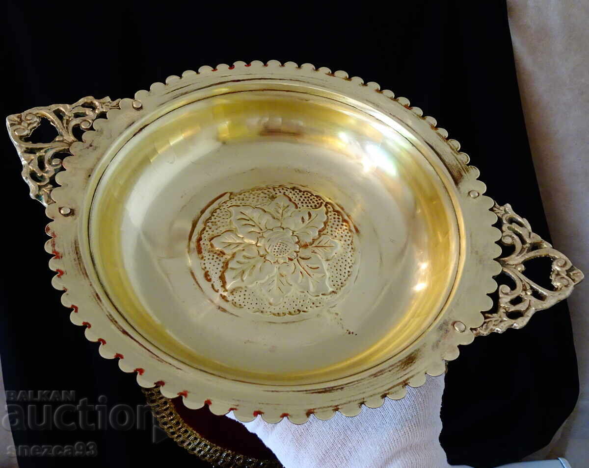 Περσικό μπρούτζινο σκεύος σερβιρίσματος με καπάκι, υπέροχες λαβές - 6