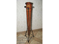 Large knitted vase for dry flowers on a metal stand, excellent