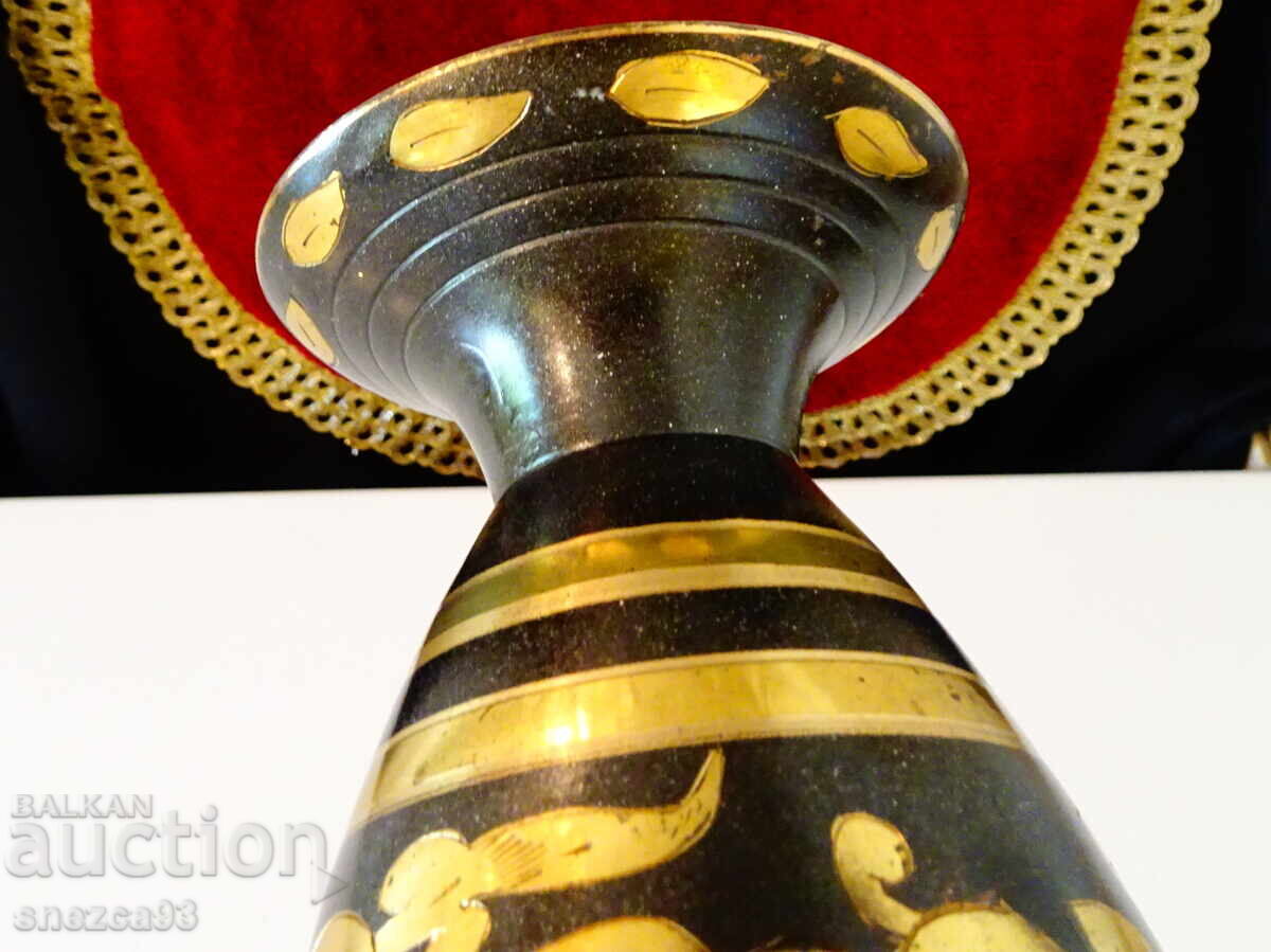 Παράδοση Χάλκινο βάζο, επιχρύσωση, σμάλτο, 38 εκ., 870 γρ