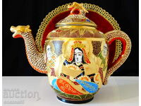 Cană din porțelan japonez Satsuma, Dragon, aur, 1.5 litri