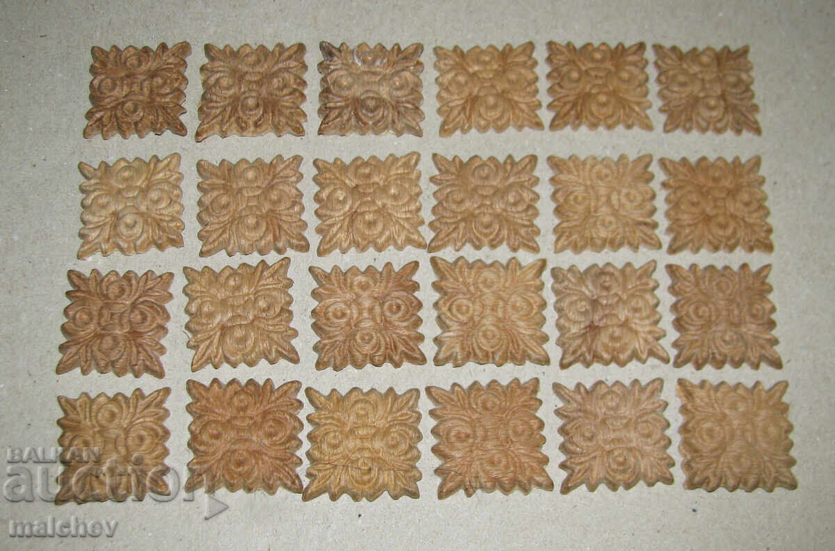 Lot of 24 furniture ornaments, made of pressed plywood, new with price 5.00 BGN | € 2.56 Lot of 24 furniture ornaments, made of pressed plywood, new with price 5.00 BGN | € 2.56