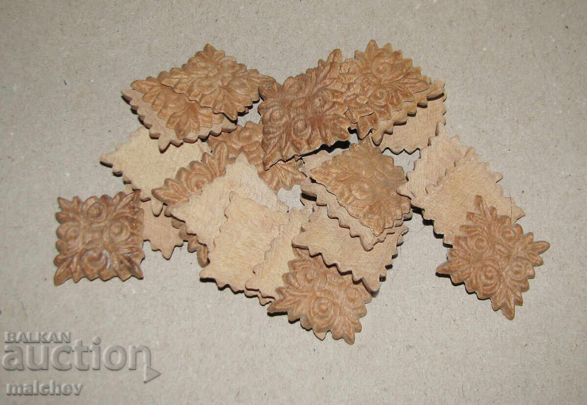 Delivery of Lot of 24 furniture ornaments, made of pressed plywood, new Delivery of Lot of 24 furniture ornaments, made of pressed plywood, new