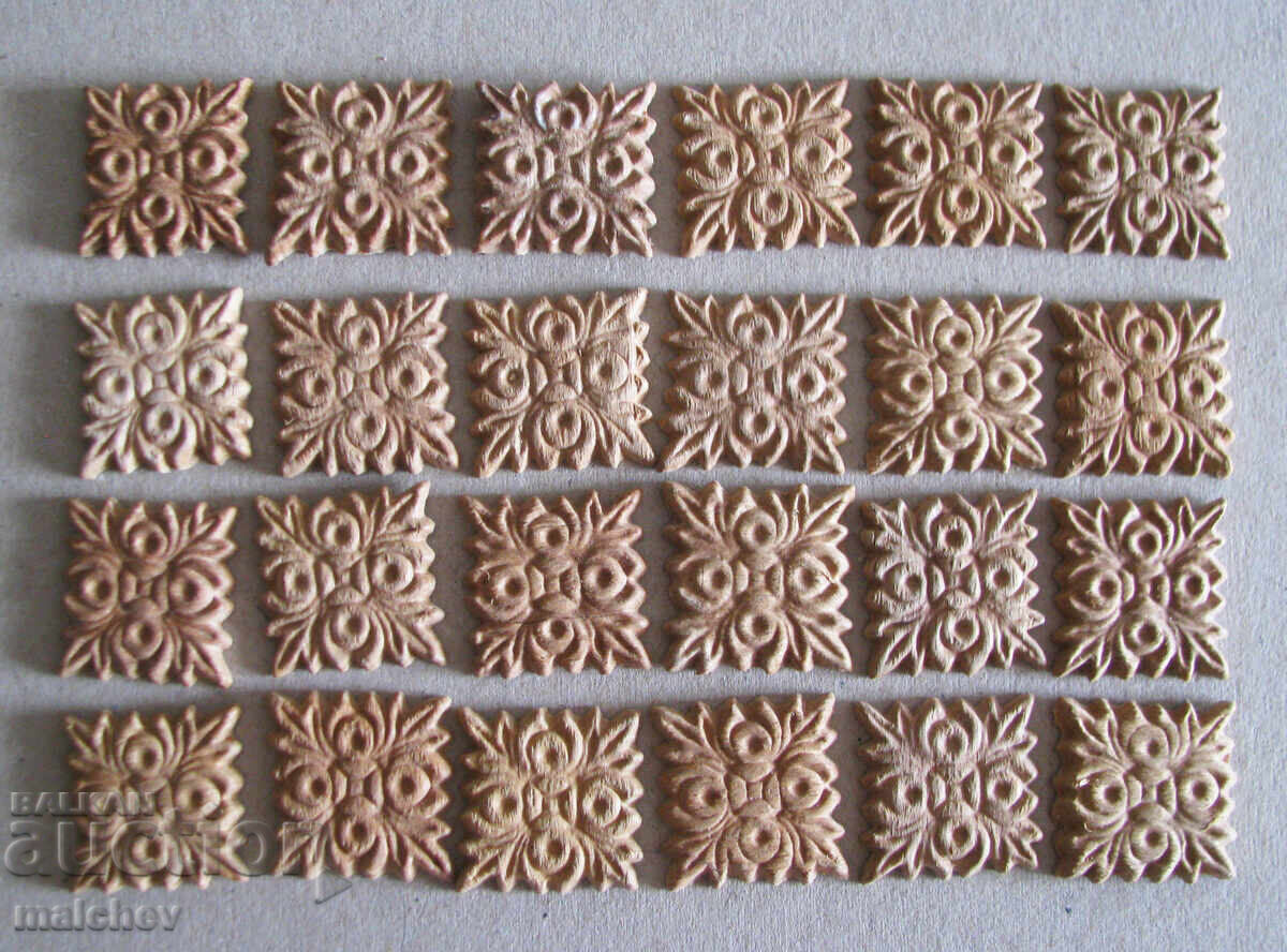 Lot of 24 furniture ornaments, made of pressed plywood, new Lot of 24 furniture ornaments, made of pressed plywood, new