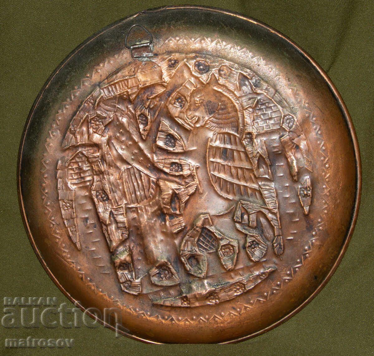 Honey plaque bas-relief wall panel stylized figures - 5