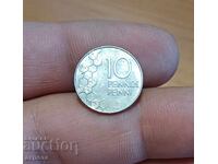 10 πένια - Φινλανδία 1992 με γυαλάδα