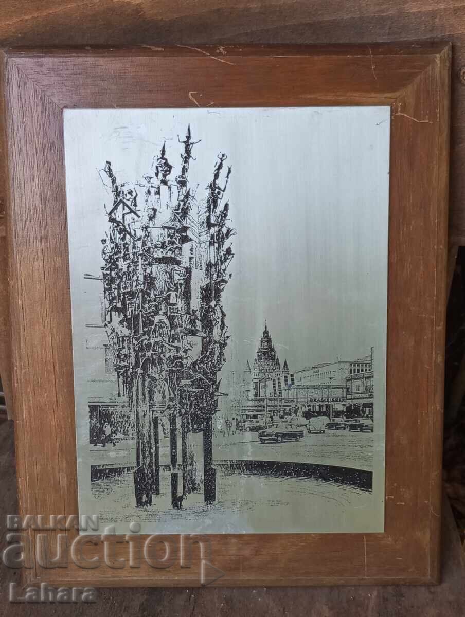 Engraved metal picture